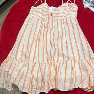 Orange Stripe Sundress - Lightweight Summer Dress